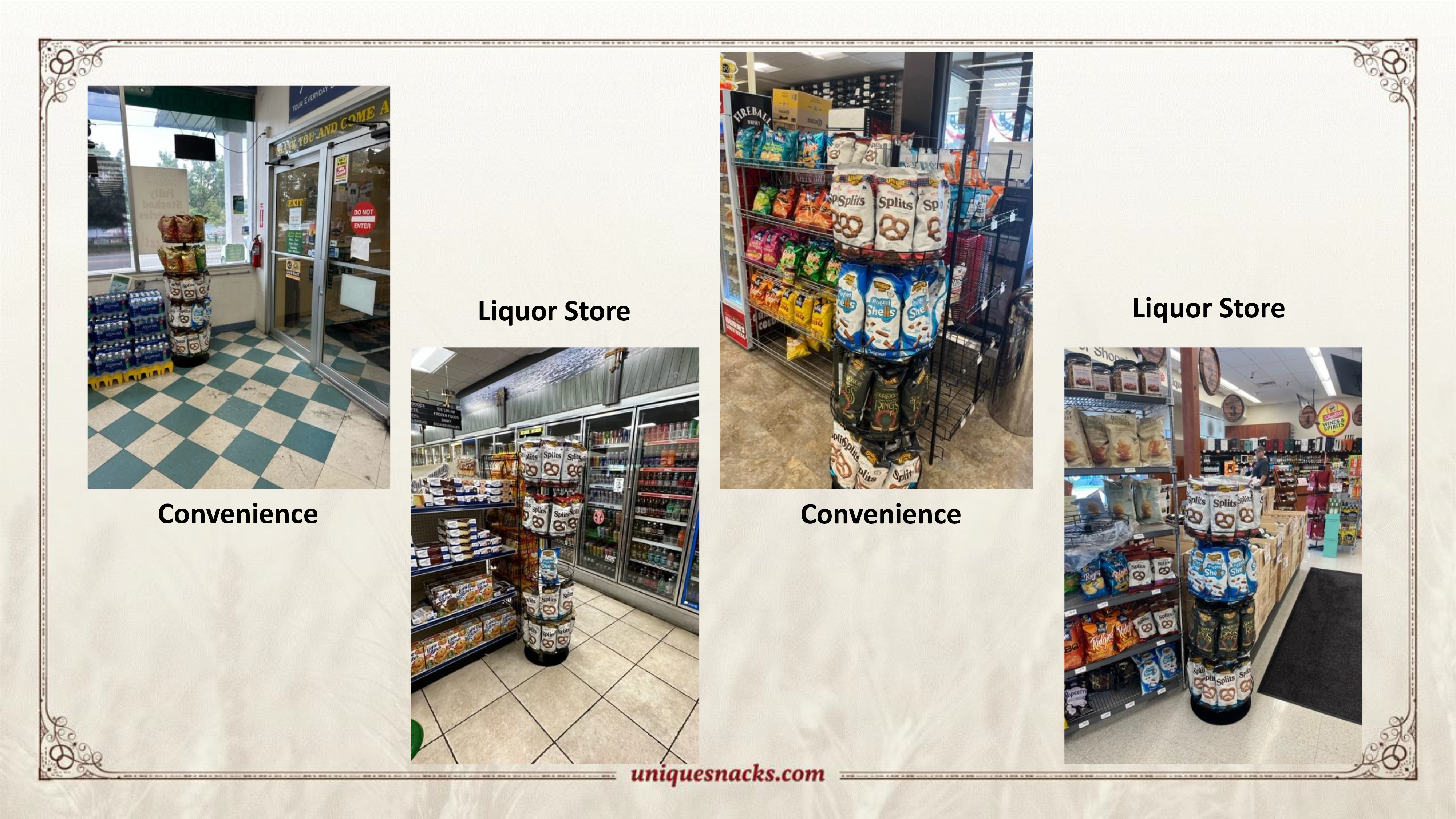 Unique Snacks small store display setup
